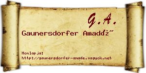 Gaunersdorfer Amadé névjegykártya